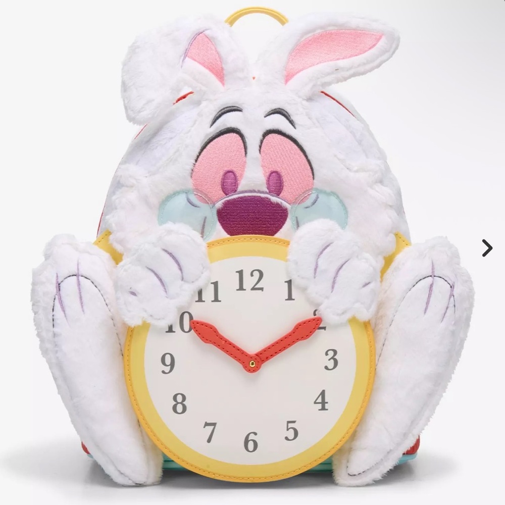 NWT - Loungefly Disney Alice in Wonderland White Rabbit Figural Mini Backpack